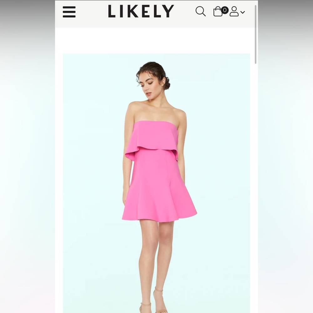 Likely strapless pink dress